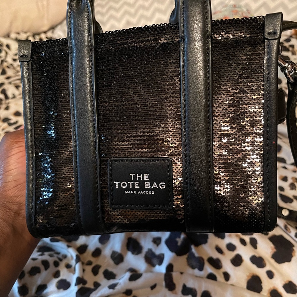 Micro sequin black Marc jacobs tote bag